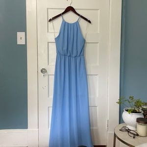 Blue chiffon maxi dress